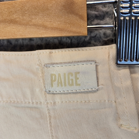 Paige Womens Mayslie Joggers Sz 23x25.5 Quartz Sand Beige Double Button Pleated - Picture 8 of 13
